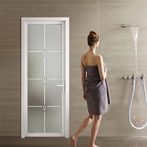 Aluminum alloy extremely narrow bathroom door single double layer ultra-white Changhong glass door toilet door bathroom door kitchen door customization