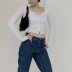 2020 nút retro châu Âu và châu Mỹ mới, máy cẩn thận, áo len dệt kim thắt lưng cao đa năng, áo crop top mỏng - Áo ba lỗ