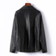 Haining Leather Jacket ແມ່ຍິງຫນັງແທ້ປົກກະຕິສີດໍາແບບເກົາຫຼີ Loose Sheepskin ແມ່ຍິງ Jacket 2024 ໃຫມ່ Jacket ຫນັງ