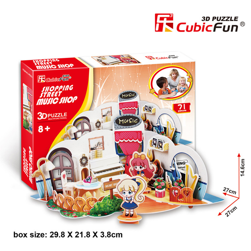 Le Cube Girl's House 3D Puzzle Girl Toy Sweet House Shop Street Doll House Model