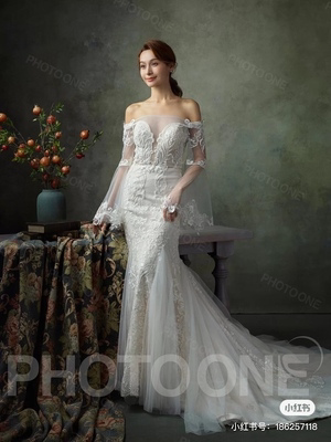 Guangzhou's new green curtain cut out like Bugu One professional painting Photography Taobao cotton cloth hand painted and dyed wedding dress background cloth