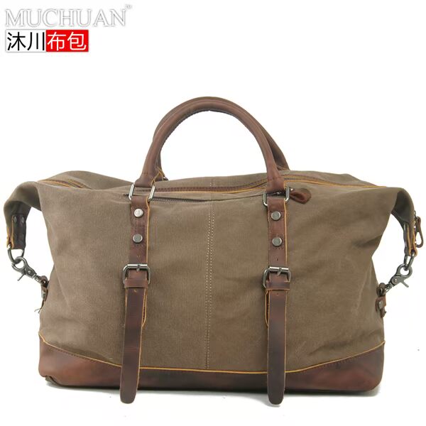 Túi du lịch di động nam công suất lớn Châu Âu và túi vải duffel Hoa Kỳ với lớp đầu tiên của gói chéo da - Túi du lịch túi vascara