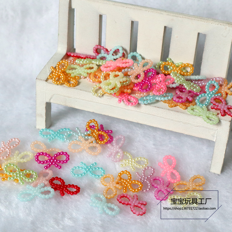 Pearl Bow Pearl Chất liệu Mobile Shell Sticker Khoan Mô phỏng Kem Keo Doll Doll Phụ kiện Năm mươi Giá búp bê công chúa elsa