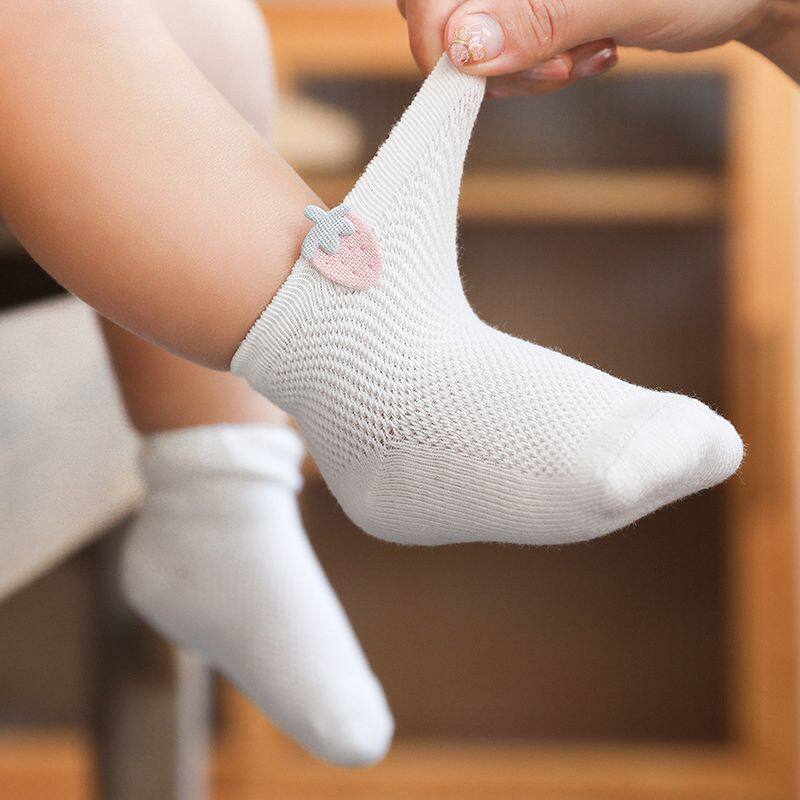 Summer thin baby socks pure cotton mesh newborn children boy boy girl baby spring and autumn breathable cute short boneless