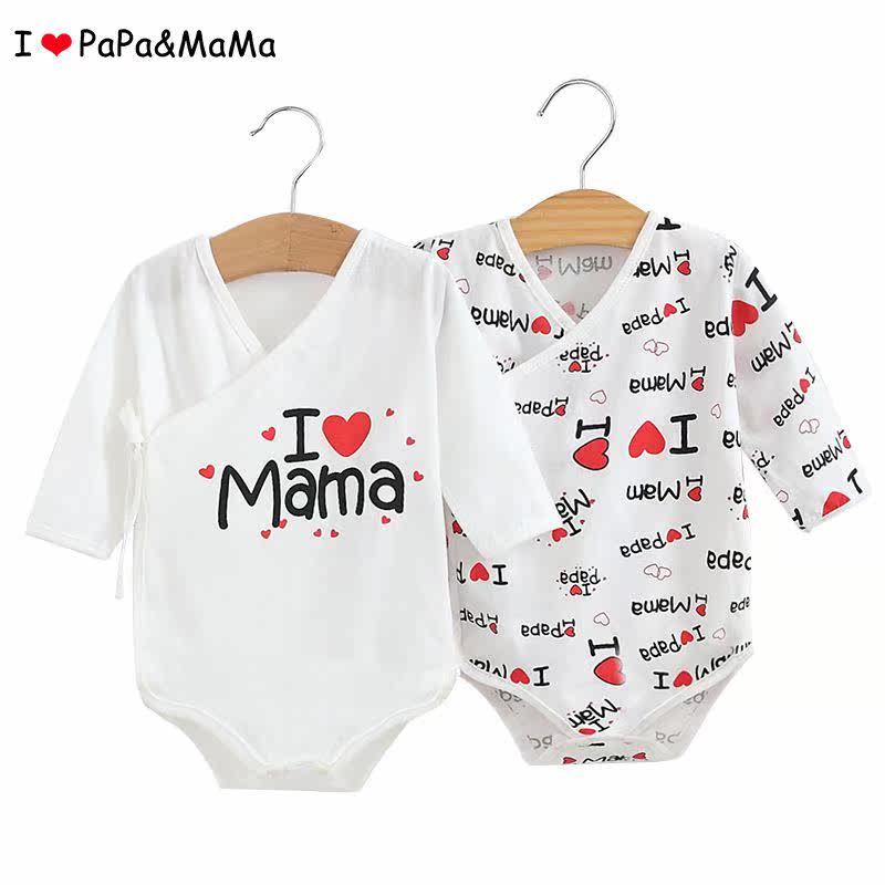 New baby fantsuit summer long sleeve pure cotton baby triangle jacket thin onesie newborn monk suit