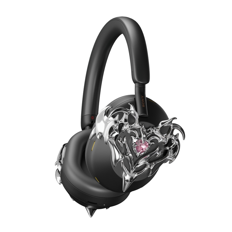 Actlove Sony Headphones Sony Wh-1000 Xm5 Protective Case Dragon Flame Heart Inlaid Electroplated Mirror Y2K Wilderness Kwangya Pain Machine
