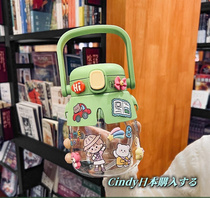 Japan GP double drinking glass explosion resistant high temperature high capacity straw cup female network red high-color value new