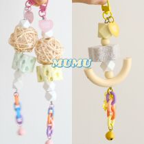 Parrot Bird Cage Hanging Decorations Nibble to Vent Deconsulting Grinding Teeth Parrot Supplements Calcium Mill Teeth Birds Toys 2 pieces