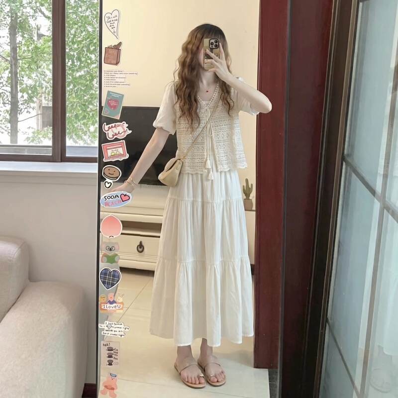 Bohemian Style Fake Two-Piece Dress for Women 2026 New Summer Plus Size Slimming Unique Beautiful Dress Bohemian Style Fake Two-Piece Dress for Women 2026 New Summer Plus Size Slimming Unique Beautiful Dress