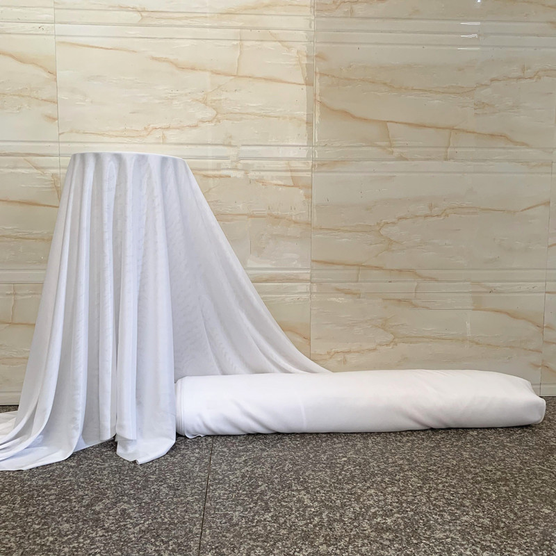 Wedding veil stage background layout ice silk cloth welcome area decoration medium-thick cylindrical matt ice silk cloth pure white