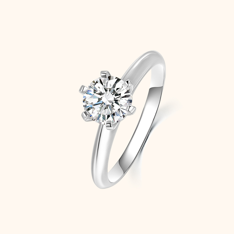 Carat Dream Cultivated Diamond 18K Gold Shanghai Igi Certificate Henan Artificial Synthetic T-Brand Six-Prong Diamond Ring