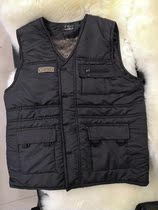 Middle-aged and elderly mens fur integrated inner lining high-end casual vest outdoor casual hunting wear multi-pocket mens waistcoat
