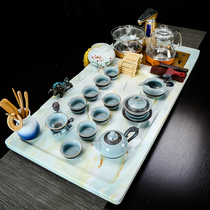 Kung Fu tea set tea plate stone plate light luxury high-end household automatic simple living room integrated tea table drainage