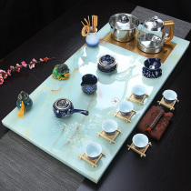 Tea set Kung Fu tea set High-end living room household simple modern European automatic glass one-piece tea tray