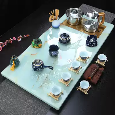 Tea Set Kung Fu Tea Set High-end Living Room Home Simple Modern European Fully Automatic Glass One Tea Tan