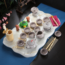 Jade tea tray set European home simple modern kung fu tea set creative and novel tea tray tea set