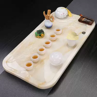 Tea set set home simple modern hipster creative Jade tea tray set European style drainage Stone tea table