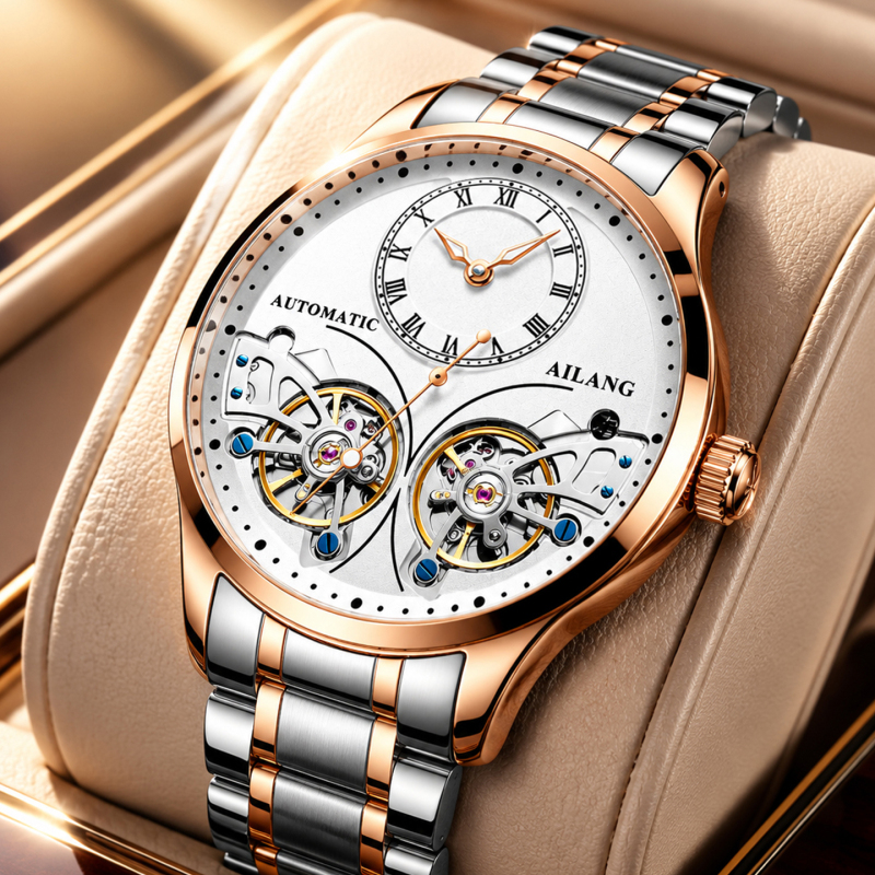Genuine Double Tourbillon Fully Automatic Watch, Mechanical Watch, Men's Business Light Luxury Watch, High-End Gift for Boyfriend Genuine Double Tourbillon Fully Automatic Watch, Mechanical Watch, Men's Business Light Luxury Watch, High-End Gift for Boyfriend