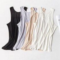 Silk knitted hurdles vest mens loose base smooth and comfortable mens vest white sweatshirt Old Man shirt