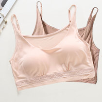 Good silk fabric double-sided silk knitted non-steel ring no trace bra pullover yoga bra vest underwear
