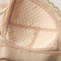 Hole Dongle Cup Genuine Silk Gathering Bra Sexy Lace Big Chest Display Small Bra No Steel Ring U Type Beauty Back Skin Color Bra