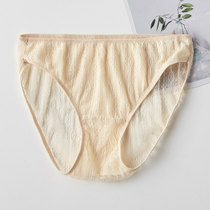 Mulberry silk crotch sexy seamless waist underwear women lace lace breathable antibacterial silk breifs shorts head