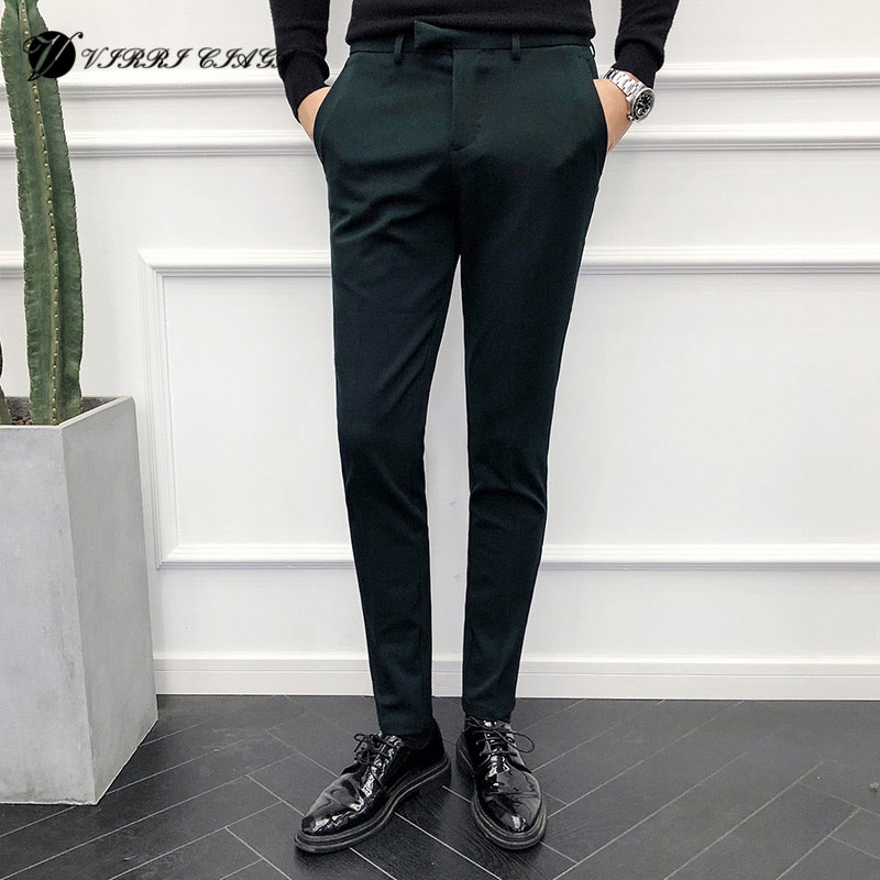 Spring Men Nine-Minute Trousers Men Take Han Edition Leisure Business Free Iron Stretch Suit Pants