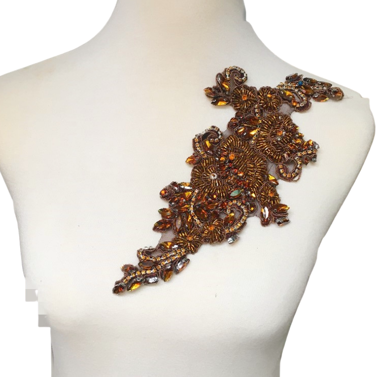 Brown glass drill rice beads heavy industry bead drill flower DIY skirt dress coat decoration bead flower clothing sweater drill