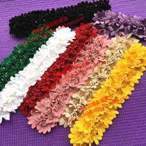 Pink rice white yellow green black purple crystal nail bead flannel flower DIY headscarf hair band decorative bead flower clothes flower