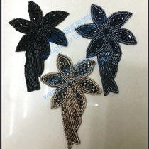 Six-leaf flower heavy industry nail bead diamond dress skirt coat corsage hair decoration hat applique shoes flower black bronze