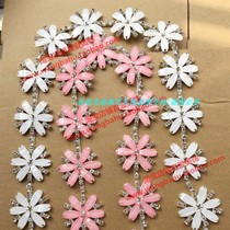 DIY turban rhinestone white flower dress decoration flower pink rhinestone chain Shoe Hat applique skirt waist drill