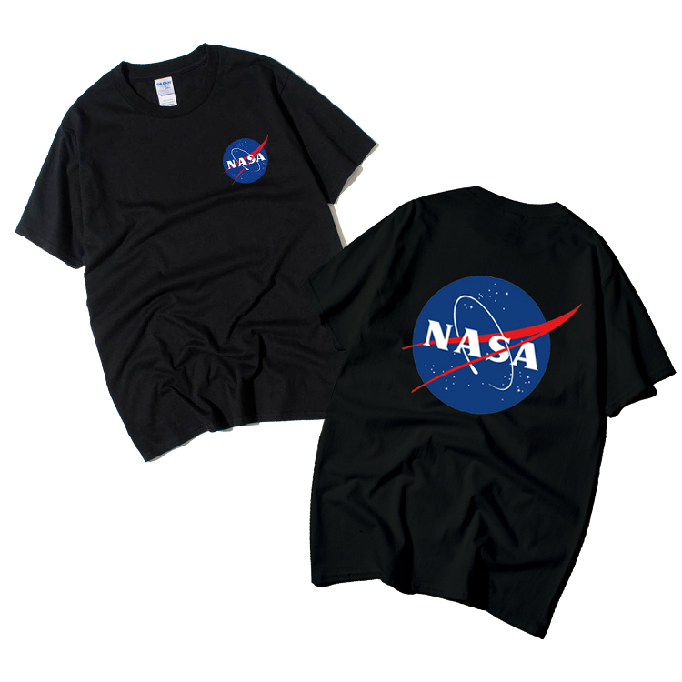 Nasa Astronaut Co-Branded T-Shirt Double-Sided Nasa National Aeronautics and Space Administration Short-Sleeved T-Shirt for Men and Women Street Style Pure Cotton Loose Fit Nasa Astronaut Co-Branded T-Shirt Double-Sided Nasa National Aeronautics and Space Administration Short-Sleeved T-Shirt for Men and Women Street Style Pure Cotton Loose Fit