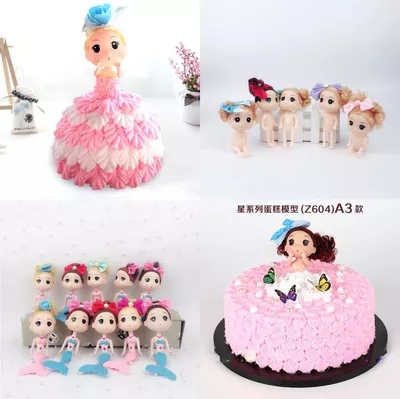 Lovely fanny doll series cake decoration single and double roll mermaid fanny doll cake decoration decoration