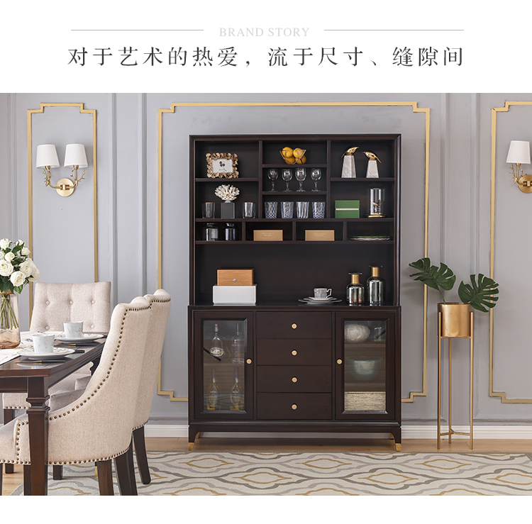 Ánh sáng sang trọng ăn gỗ rắn tủ phía Mỹ tủ nhỏ gọn rượu nhà hàng dựa vào tường chuẩn bị nhỏ căn hộ tủ bếp tủ búp phê - Buồng tủ giày dép