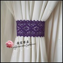 Anhong houses hand-made cotton lace lace magic with deep purple curtains tied with door curtains