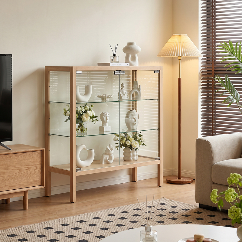 Household Glass Display Cabinet, Wine Cabinet, Display Cabinet, Figurine Dust-Proof Storage Rack, Solid Wood Frame, Glass Door, Tv Side Cabinet Household Glass Display Cabinet, Wine Cabinet, Display Cabinet, Figurine Dust-Proof Storage Rack, Solid Wood Frame, Glass Door, Tv Side Cabinet