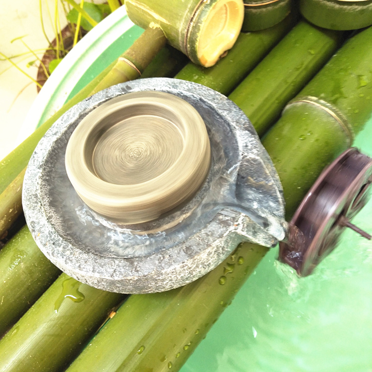 Biệt thự sân bể gốm cảnh quan tre tre thoát nước lọc nước ẩm bể cá đá máng cá trang trí ao trang trí decor nhà