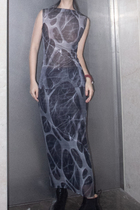 Millennium Mambo Doomsday Cave Cyber ​​Wasteland Elastic Mesh Suit High Collar Vest Bottoming Skirt Futuristic