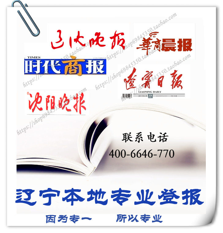 Shenyang Newspaper loss statement Times Business Daily Liaoning Daily Huashang Daily Cancellation announcement Report loss of documents