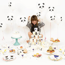 (Animal theme) French my little day childrens birthday party layout paper plate paper cup flower