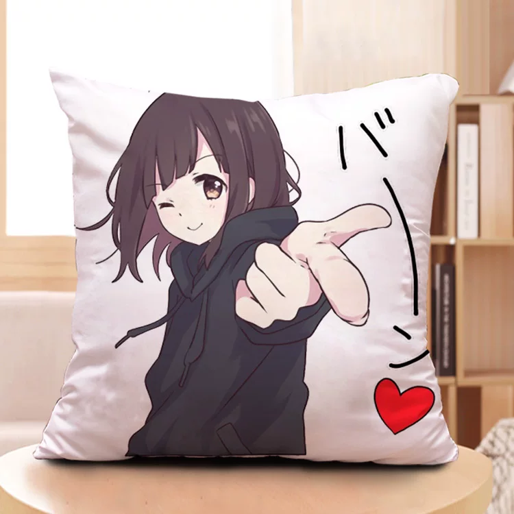 Подушка с изображением Menhera-Chan, держит соус, Linecamera, набор эмодзи WeChat QQ, аниме-подушка на заказ