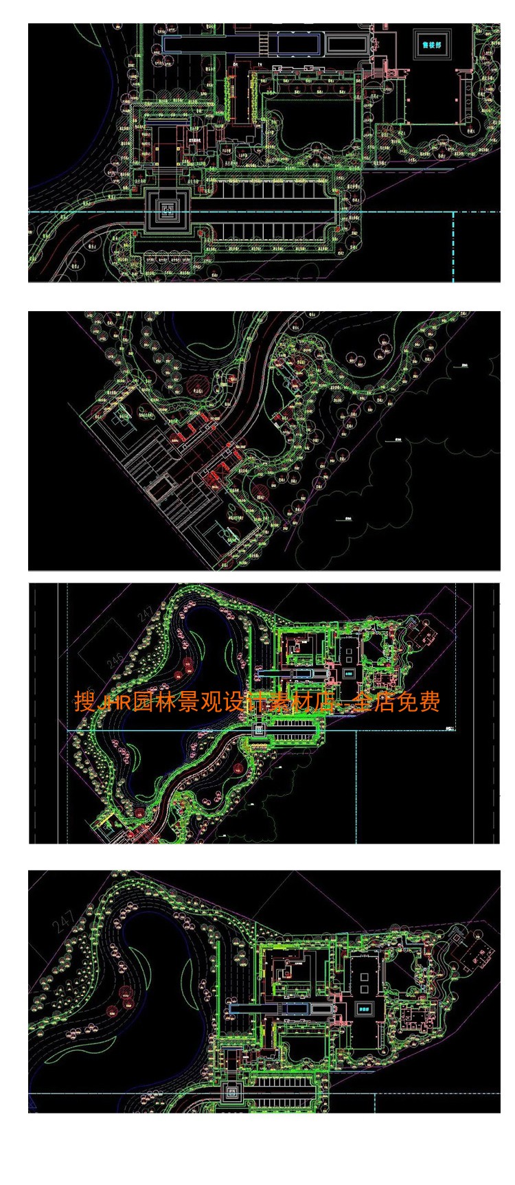 T371龙湖展示区新中式、新亚洲九里晴川景观全套cad施工图+...-7