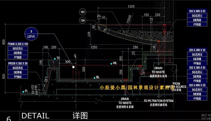 T1613 小区居住景观设计素材资料IPD方案效果图CAD施工图纸-11