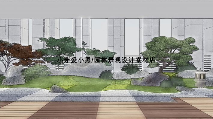 T2009新中式别墅庭院枯山水禅意景观空中花园SU模型sketchup...-6