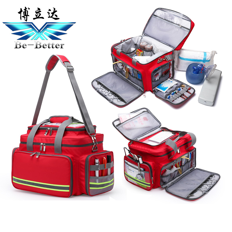 Bolida Portable Visit Kit Emergency Kit Outdoor First Aid Kit Nursing Dressing Change Visit Kit Red Medicine Bag Waterproof