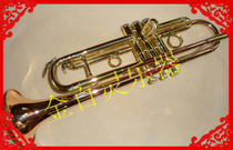  Three-key treble lacquered gold trumpet instrument