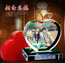 New Crystal White embryo creative high-end car car perfume seat Crystal Love Apple photo ornaments