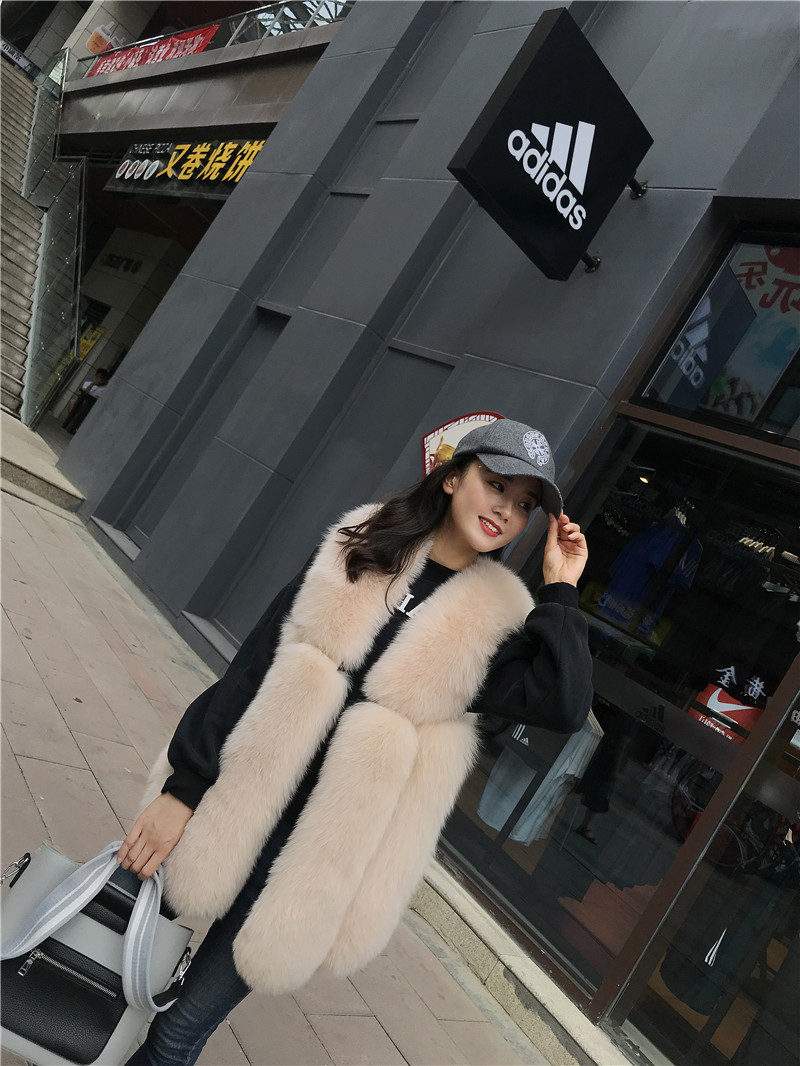 2018 thu đông mới giả lông cáo lông thú vest nữ dài phần thon gọn phiên bản Hàn Quốc của áo vest lông khoác lông cừu