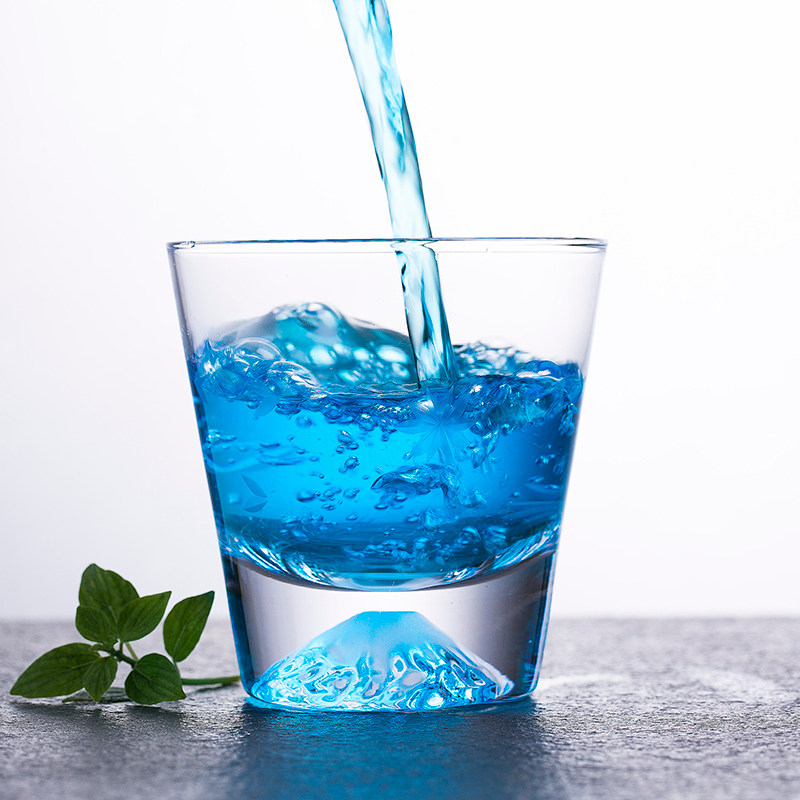 Japan-style crystal glass Fuji Mountain Cup Cherry Blossom Cup Creative Iceberg Cup Whisky Wine Glass Home Cold Drinking Cup-Taobao