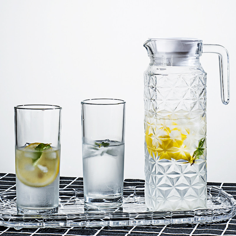 Cool water jug glass heat resistant cool water cup cool white open kettle cold water jug home juice zander with large capacity duckbill pot-Taobao